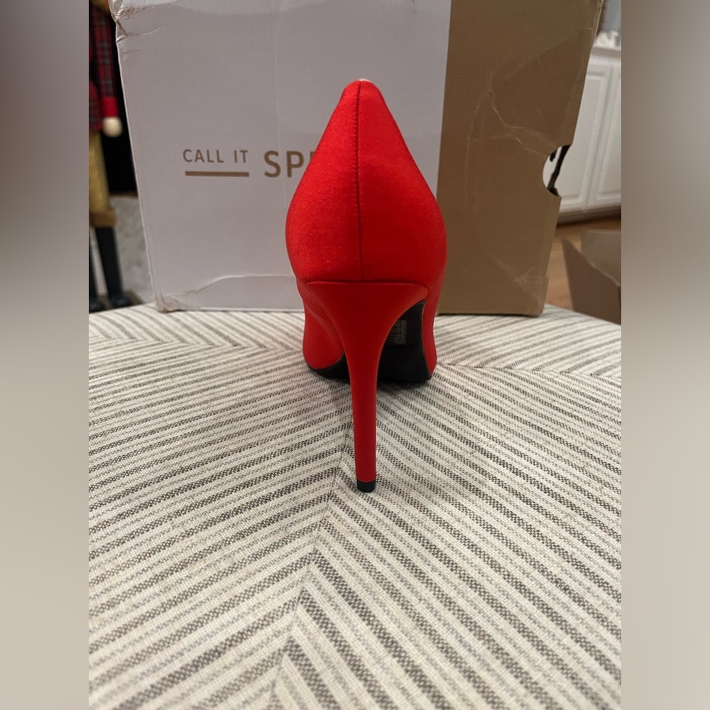 Call It Spring Red Microfibre Texti Size 6 1/2 Wo… - image 3